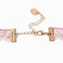 Pink Lace Bow Choker Necklace ,