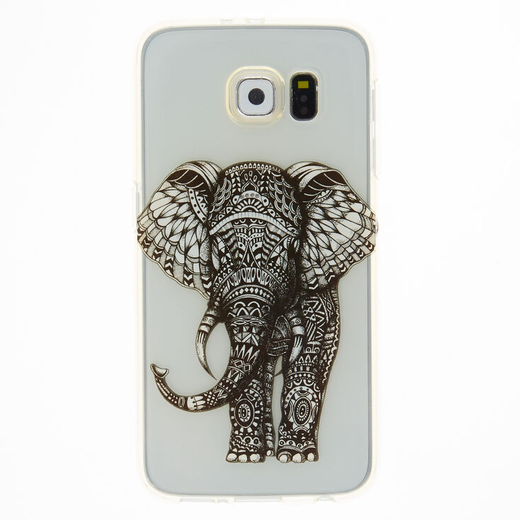 Clear Doodle Elephant Phone Case - Fits Samsung Galaxy S7,