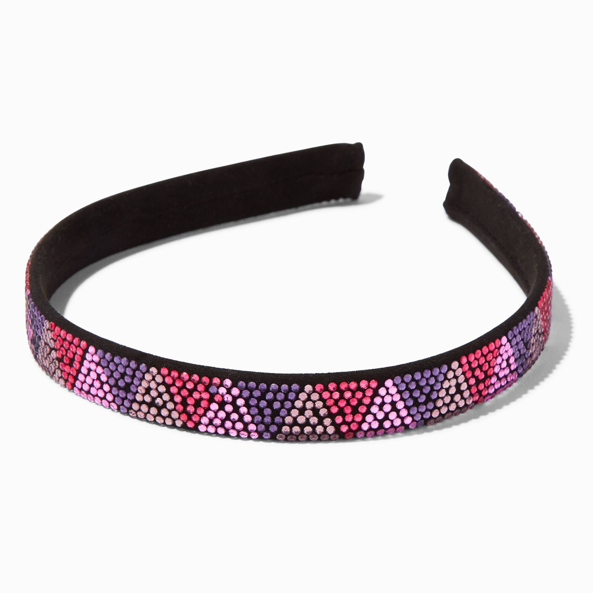 View Claires Purple Geometric Bling Headband Pink information