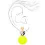 Gold 2&quot; Neon Snakeskin Circle Drop Earrings - Yellow,