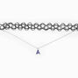Mood Initial Multi-Strand Black Tattoo Choker Necklace - A,