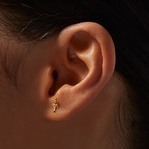 Gold-tone Dagger Stud Earrings,