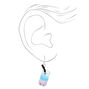 Silver 1&quot; Bubble Tea Drop Earrings - Blue/Pink,