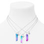 Silver Best Friends Ombre Mystical Gem Pendant Necklaces - 3 Pack,