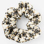 Tweed Hair Scrunchie - White and Gold,