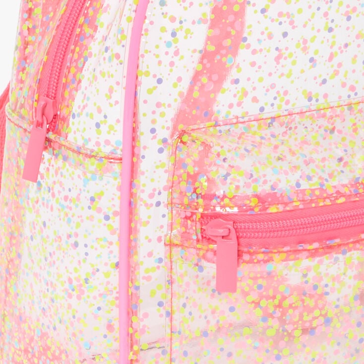 Neon Confetti Clear Mini Backpack,