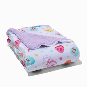 Conversation Hearts Plush Throw Blanket,