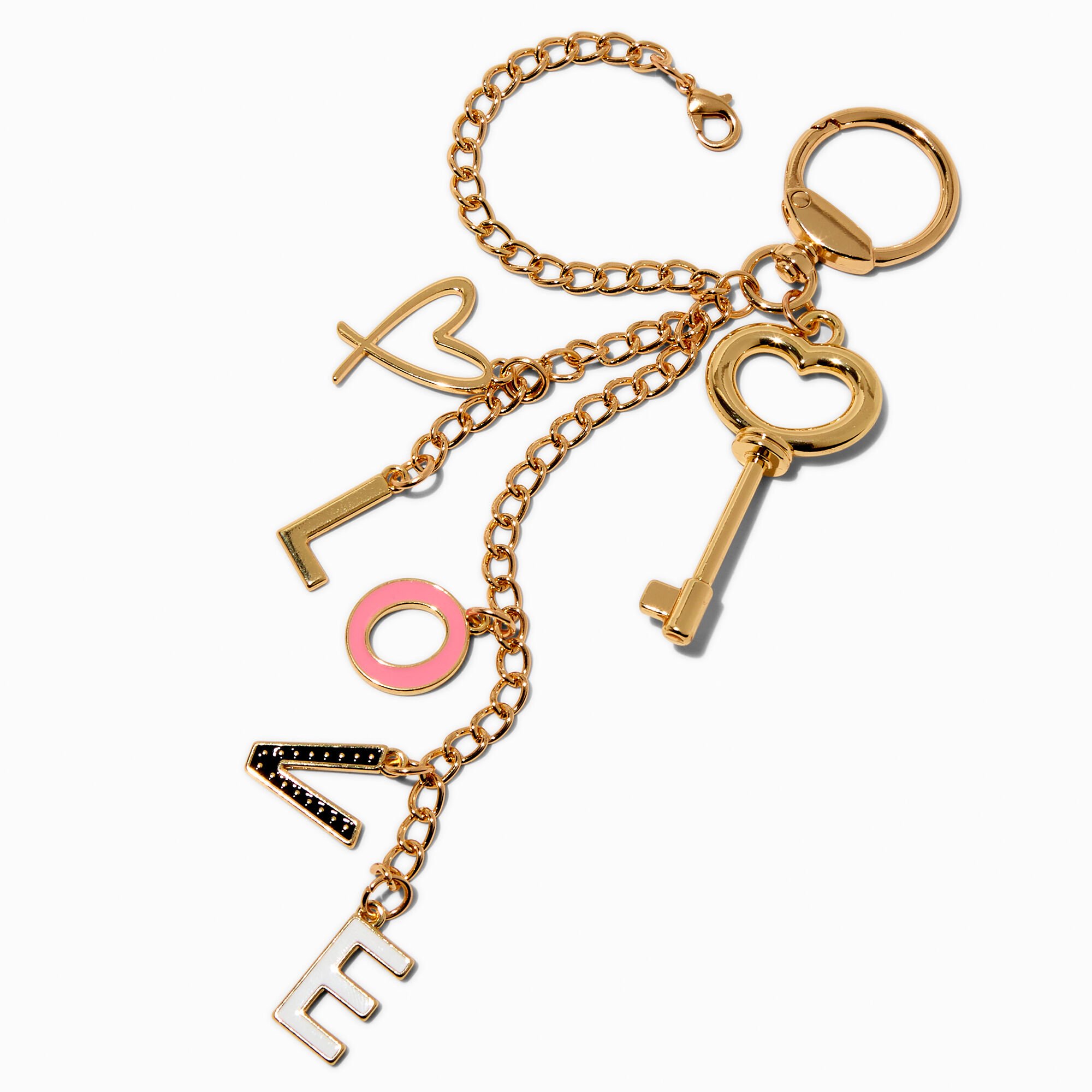 "Love" Gold-tone Bag Charm,