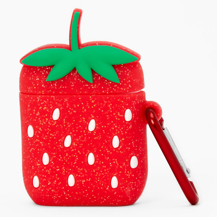 Glitter Strawberry Keychain Lip Gloss Pot,