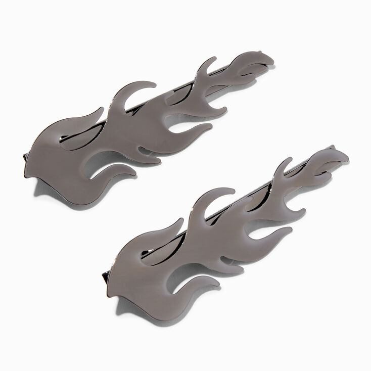Hematite Flame Hair Clips - 2 Pack,