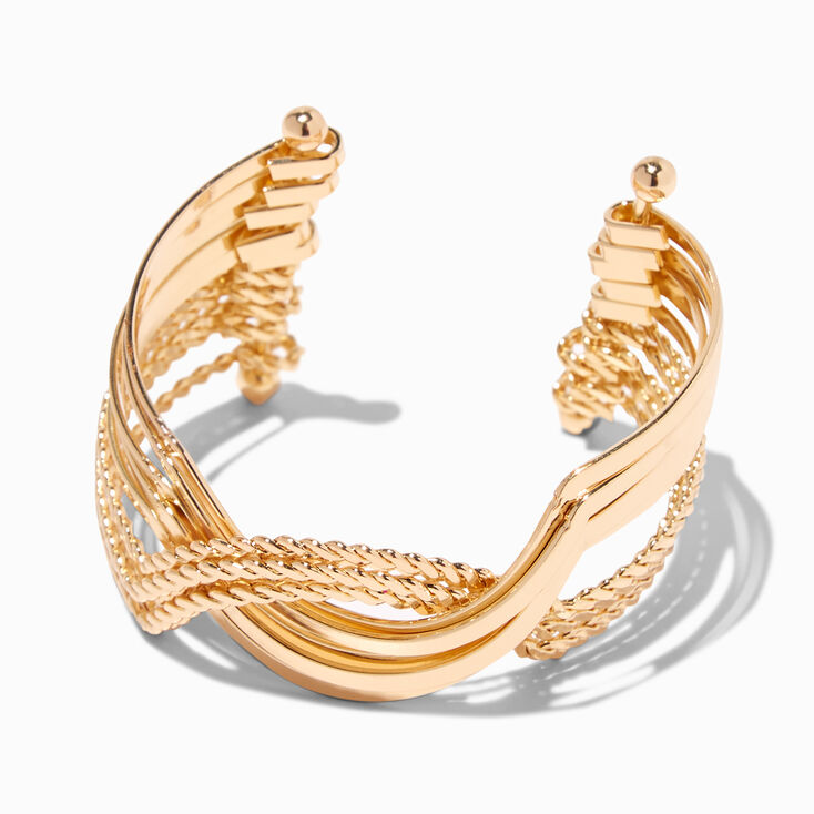 Gold Woven Cuff Bracelet,