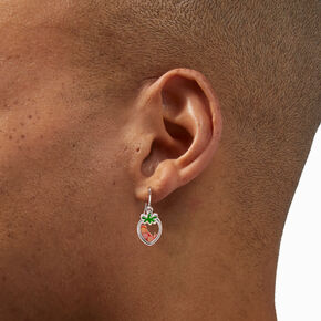 Red Strawberry Shaker 0.5&quot; Drop Earrings,