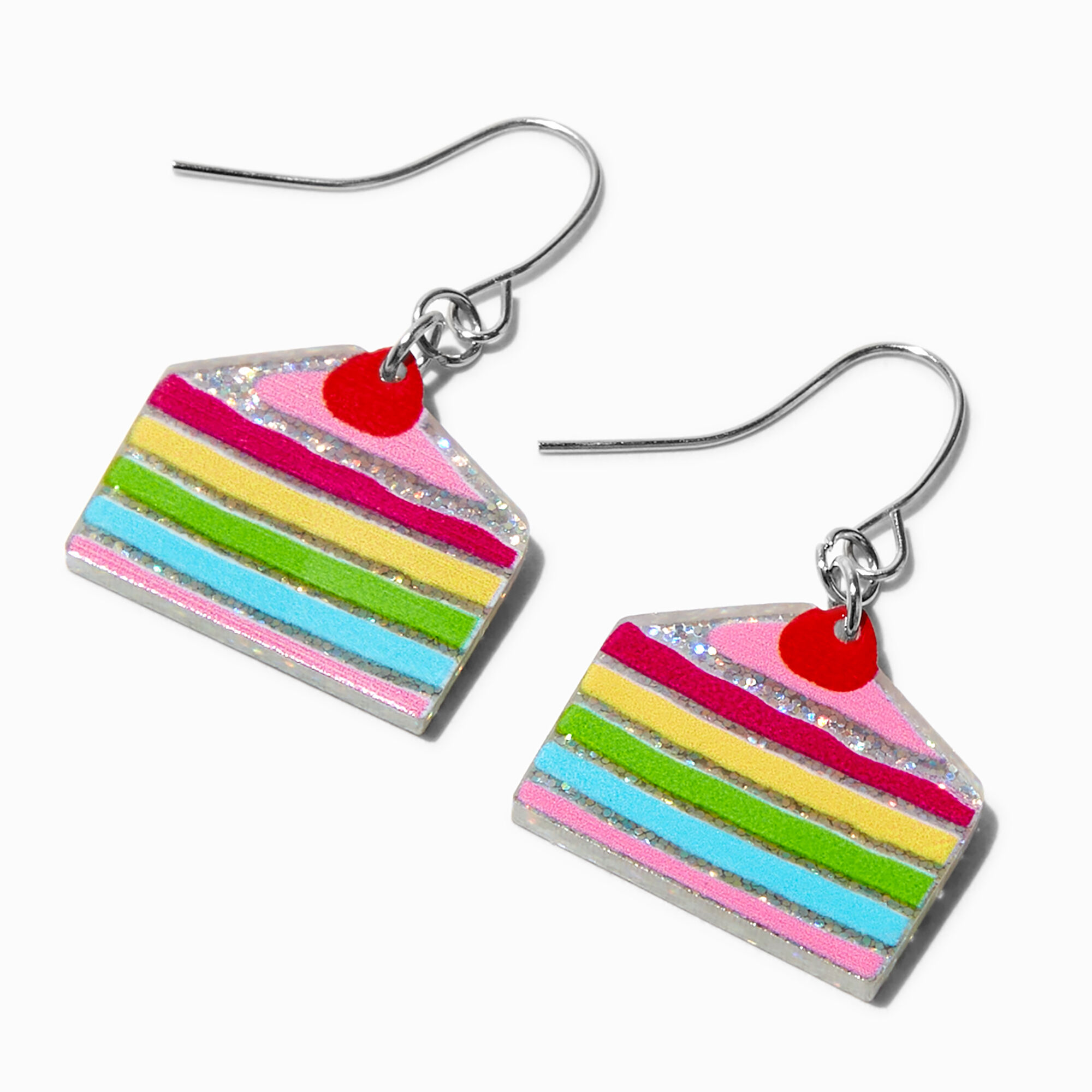 View Claires Rainbow Layer Cake 1 Drop Earrings Silver information