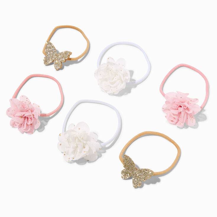 Claire&#39;s Club Chiffon Flowers Hair Ties - 6 Pack,