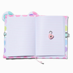 Rainbow Polka Dot Chibi Bear Lock Diary,