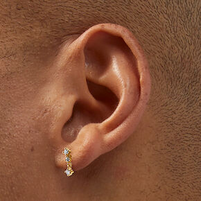 C LUXE by Claire&#39;s 18k Yellow Gold Plated Triple Cubic Zirconia 0.5&quot; Drop Earrings,