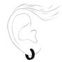 Black Flat 15mm Huggie Hoop Earrings,