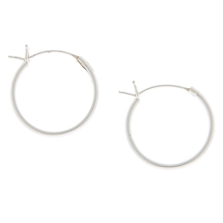 C LUXE by Claire&#39;s Sterling Silver 16mm Classic Hoop Earrings,