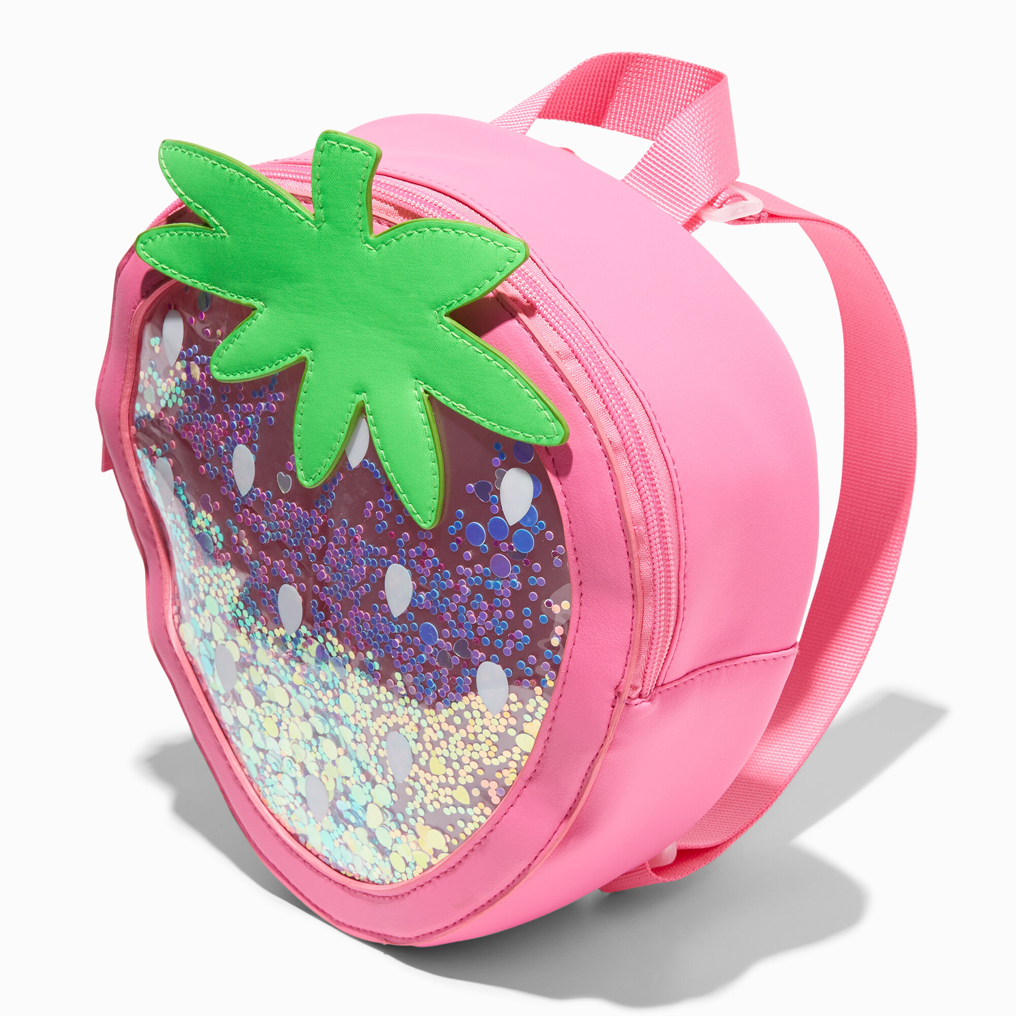 Claire's Mini sac à dos transparent shaker fraise Claire's Club