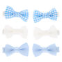 Claire&#39;s Club Bow Hair Clips - Blue, 6 Pack,