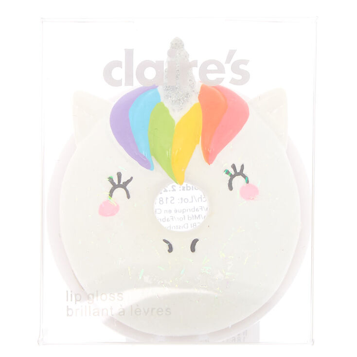 Unicorn Donut Lip Gloss Pot - White,