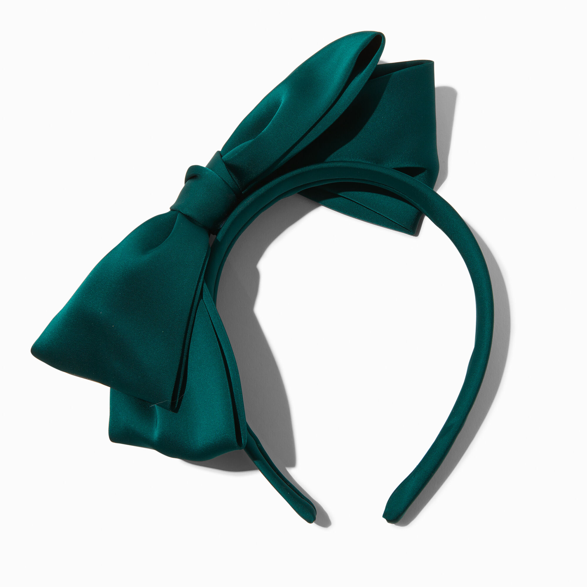 View Claires Emerald Knotted Side Bow Headband Green information