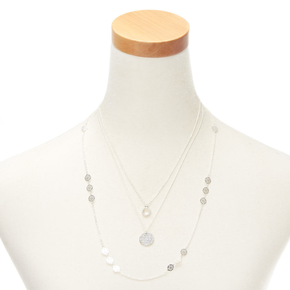Silver Filigree Multi Strand Necklace,