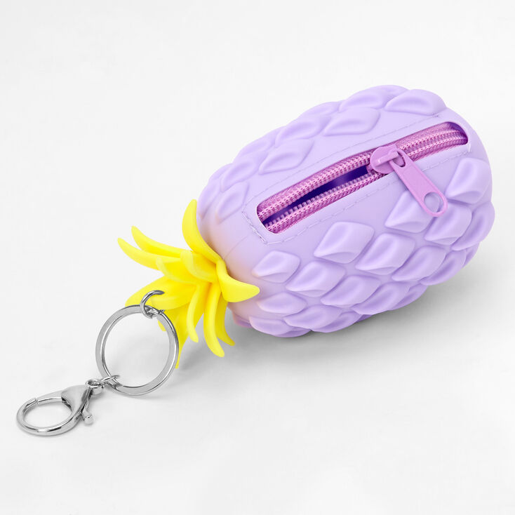 Pineapple Jelly Coin Purse Keychain - Light Purple,