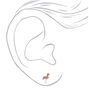 Sterling Silver Crystal Flamingo Stud Earrings - Pink,