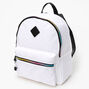 Rainbow Zipper Nylon Midi Backpack - White,