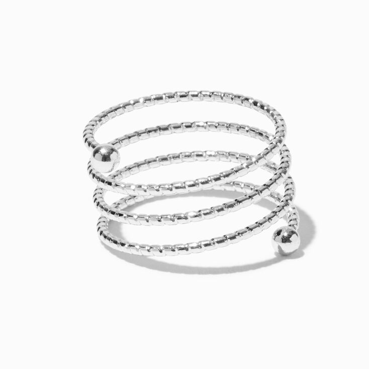 Silver-tone Spiral Rings - 4 Pack,