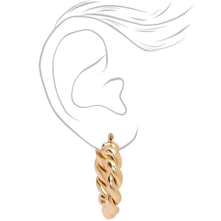 Gold 30MM Twisted Hoop Earrings,