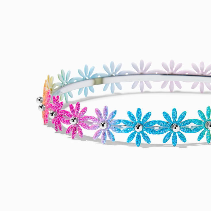 Claire&#39;s Club Rainbow Flower Metal Headband,