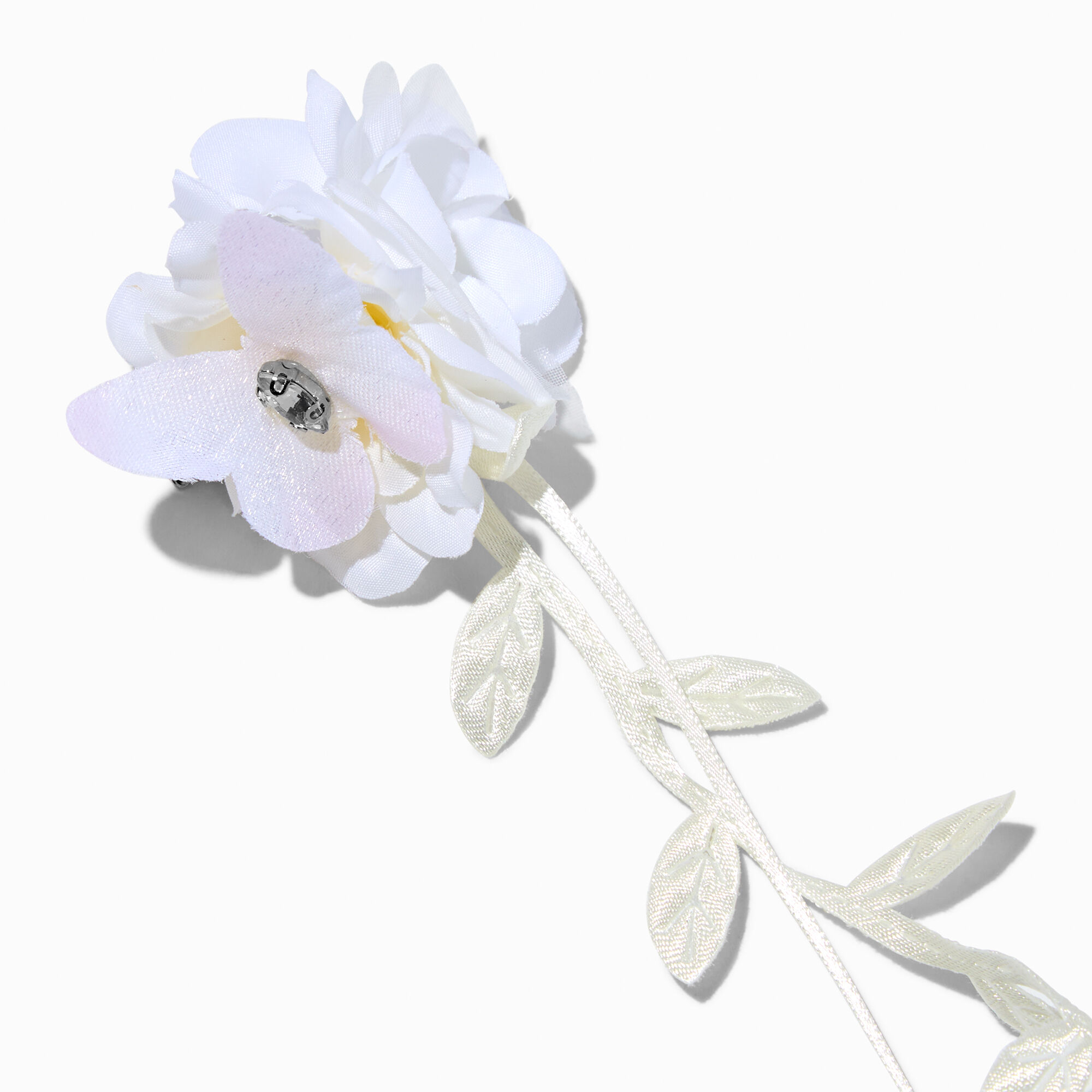White Flower Hair Clips - 2 Pack,