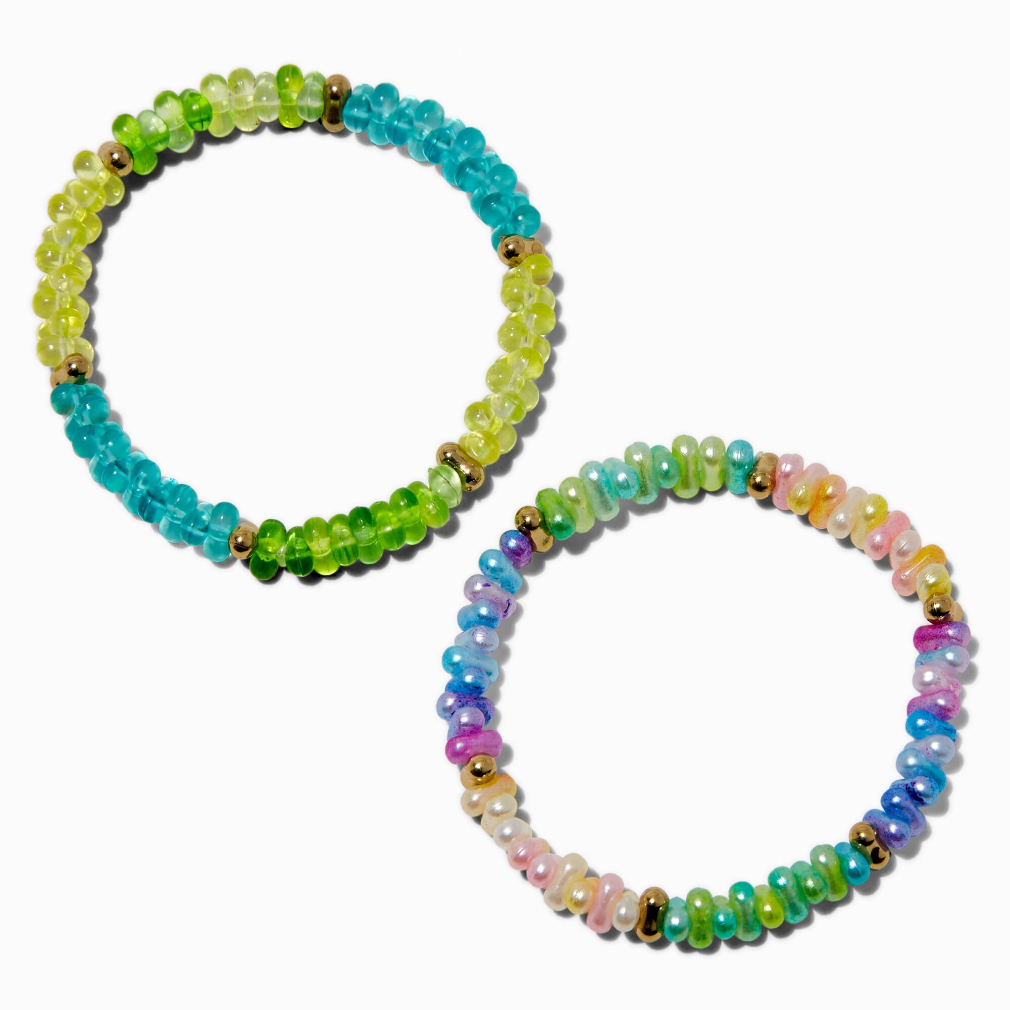Bracelets élastiques à breloques mini-ballons multicolores Claire's Club - Lot de 2,