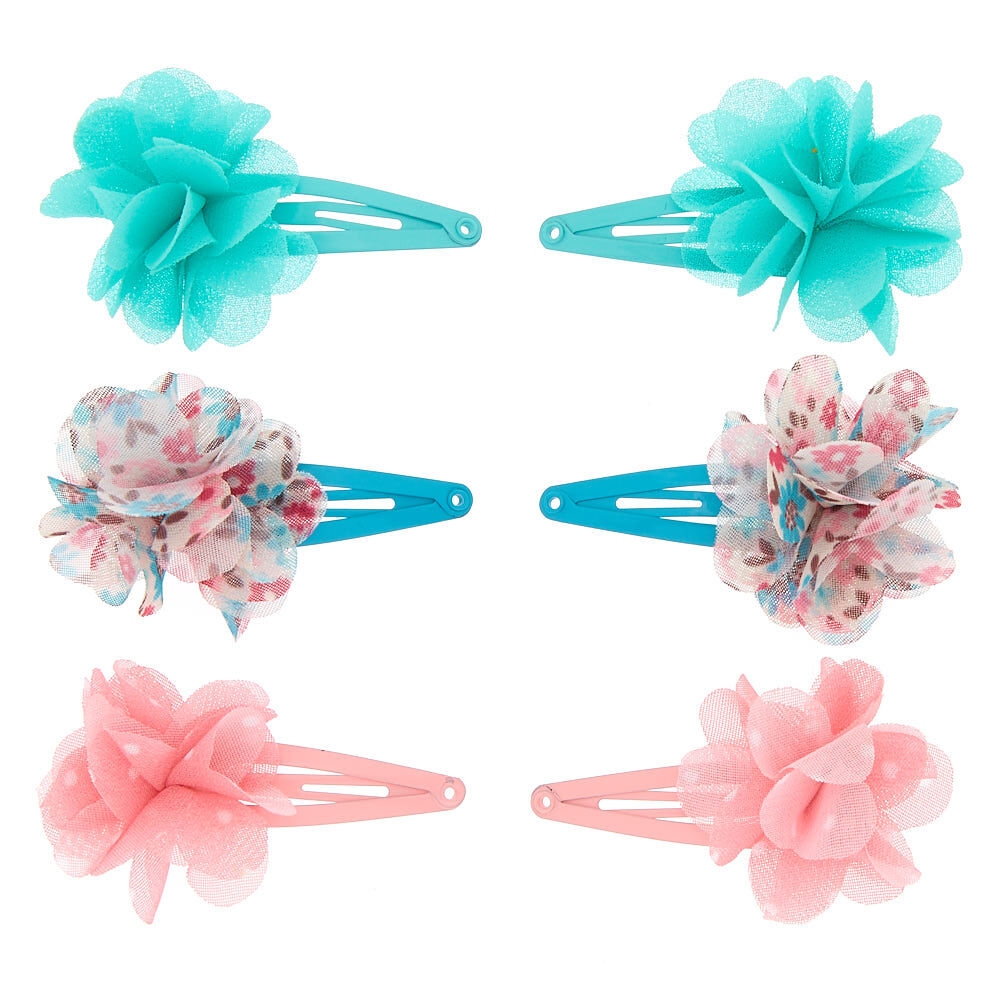Claire's Club Floral Snap Hair Clips - 6 Pack,