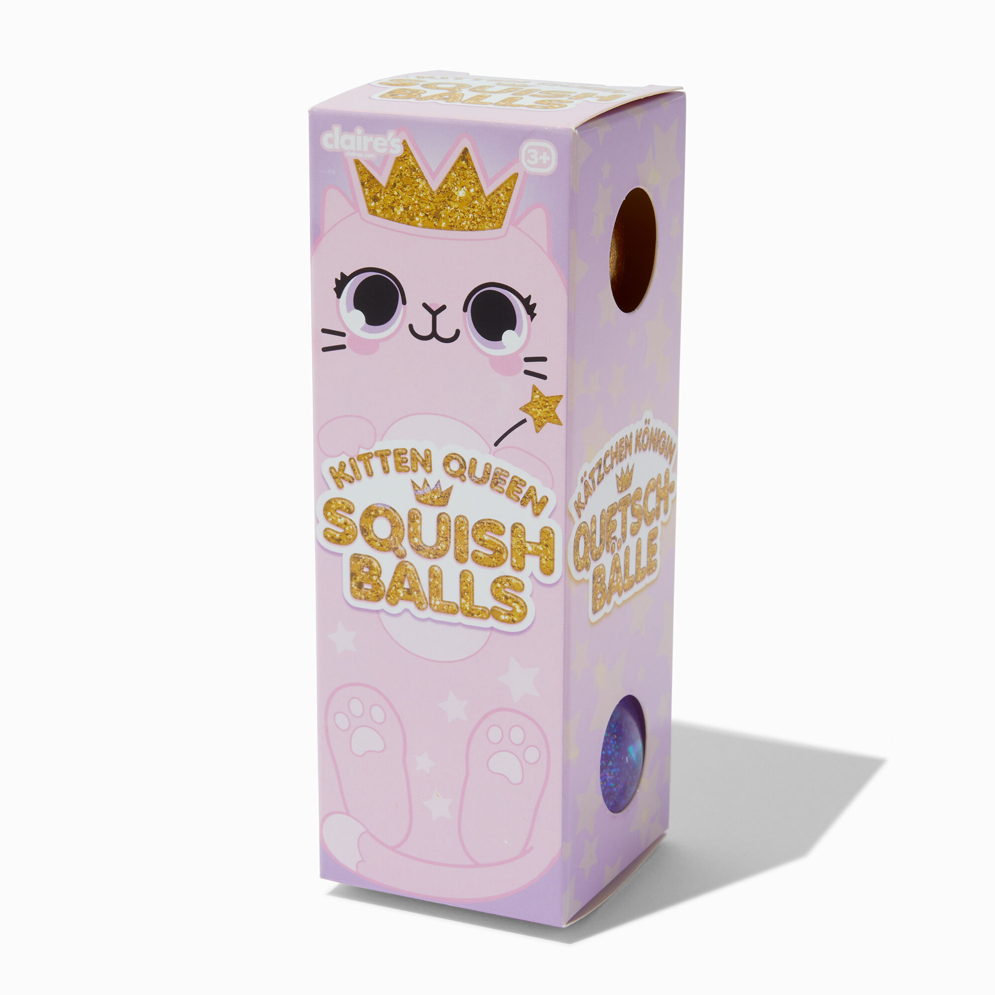 View Claires Kitten Queen Squish Balls 3 Pack information