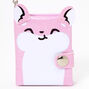 Pink Glitter Hamster Mini Diary Keychain,
