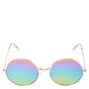 Rainbow Round Sunglasses - Rose Gold,