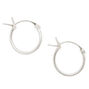 C LUXE by Claire&#39;s Sterling Silver 10MM Hinge Hoop Earrings,
