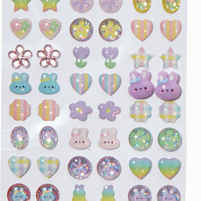 Claire&#39;s Club Pastel Bloom Stick On Earrings - 30 Pack,