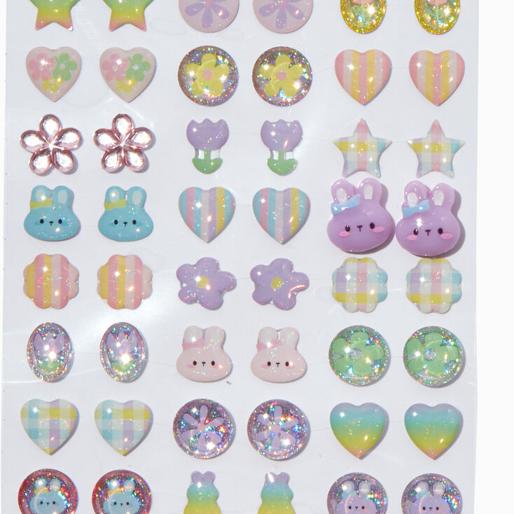 Claire&#39;s Club Pastel Bloom Stick On Earrings - 30 Pack,