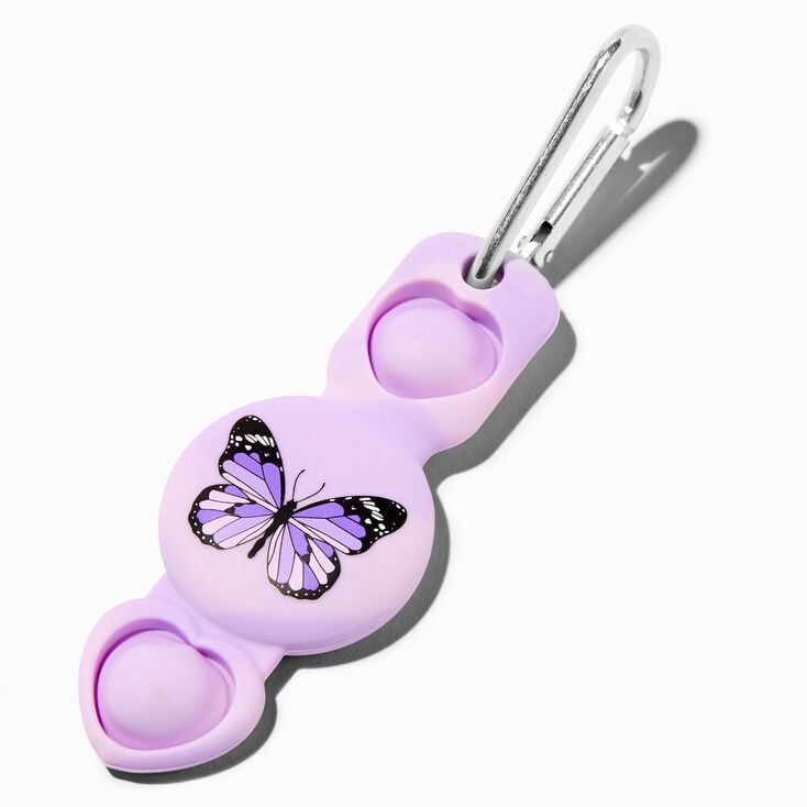 Purple Butterfly Popper Tech Tracker Holder - Compatible With Apple AirTags&reg;,