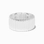 Silver-tone Thick Ribbed Stretch Bracelet ,