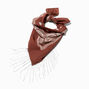 Foulard &agrave; frange avec cha&icirc;nes bandana marron,