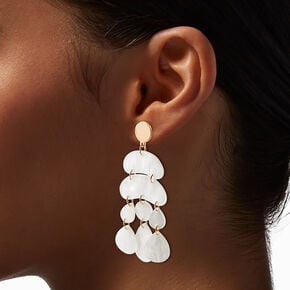 Pearlized Abstract Chandelier Drop Earrings,