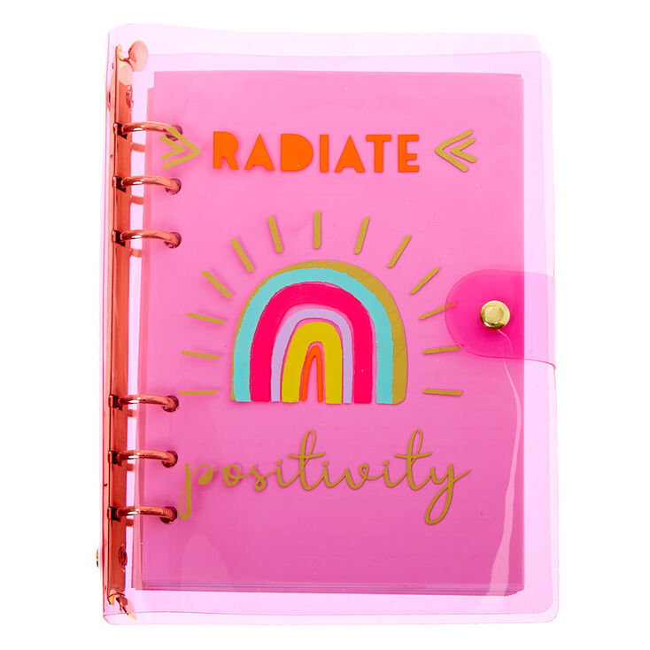Claire's Journal intime transparent arc-en-ciel « Radiate Positivity » - Rose