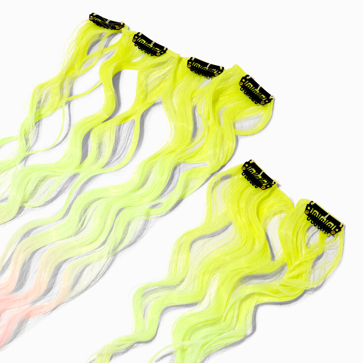 Pastel Rainbow Curly Faux Hair Clip In Extensions - 4 Pack,