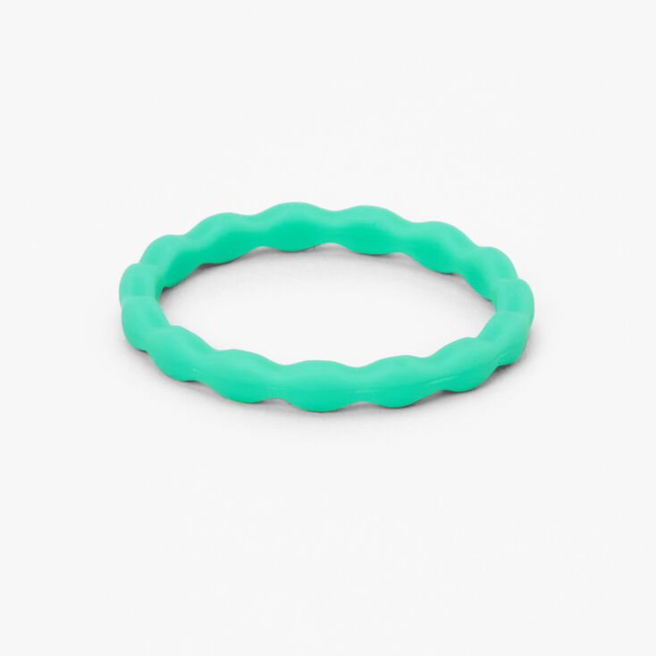 Silicone Braided Ring - Teal,