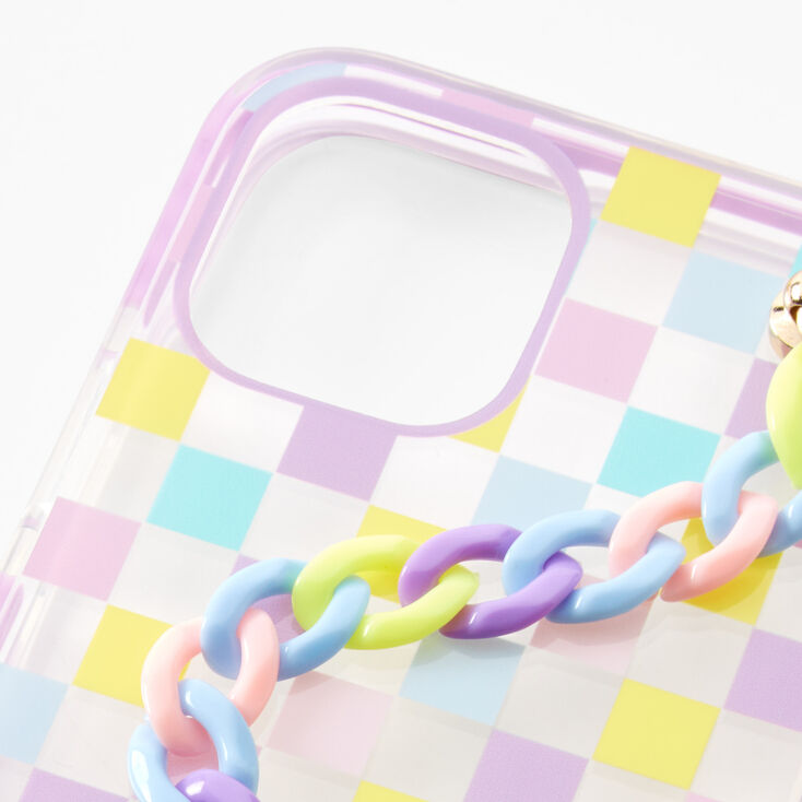 Pastel Checkered Strap Phone Case - Fits iPhone&reg; 12/12 Pro,